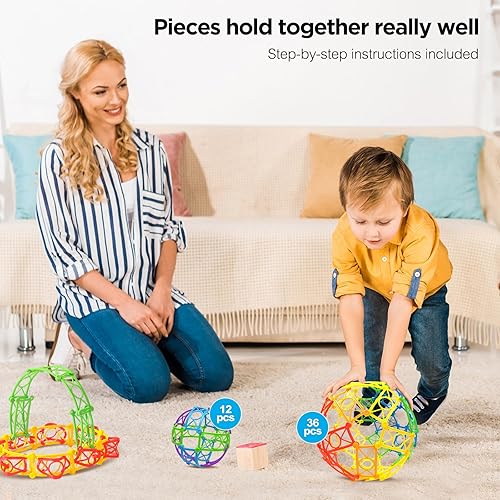 Miniatura 5 de NULYDO Juguete de construcción flexible de 200 piezas, juguetes STEM de construcción para niños de más de 4 años, juguetes de motor fino