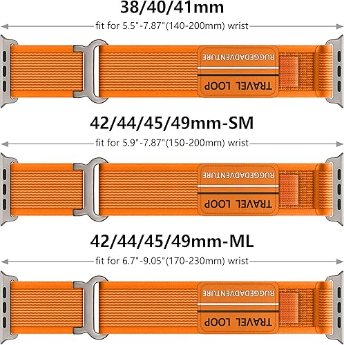 Miniatura 8 de ALMNVO - Correa unisex Trail Loop de nailon resistente para Apple Watch Ultra2 de 1.92, 1.77, 1.73, 1.65, 1.61, 1.57, 1.49 pulgadas, para Apple