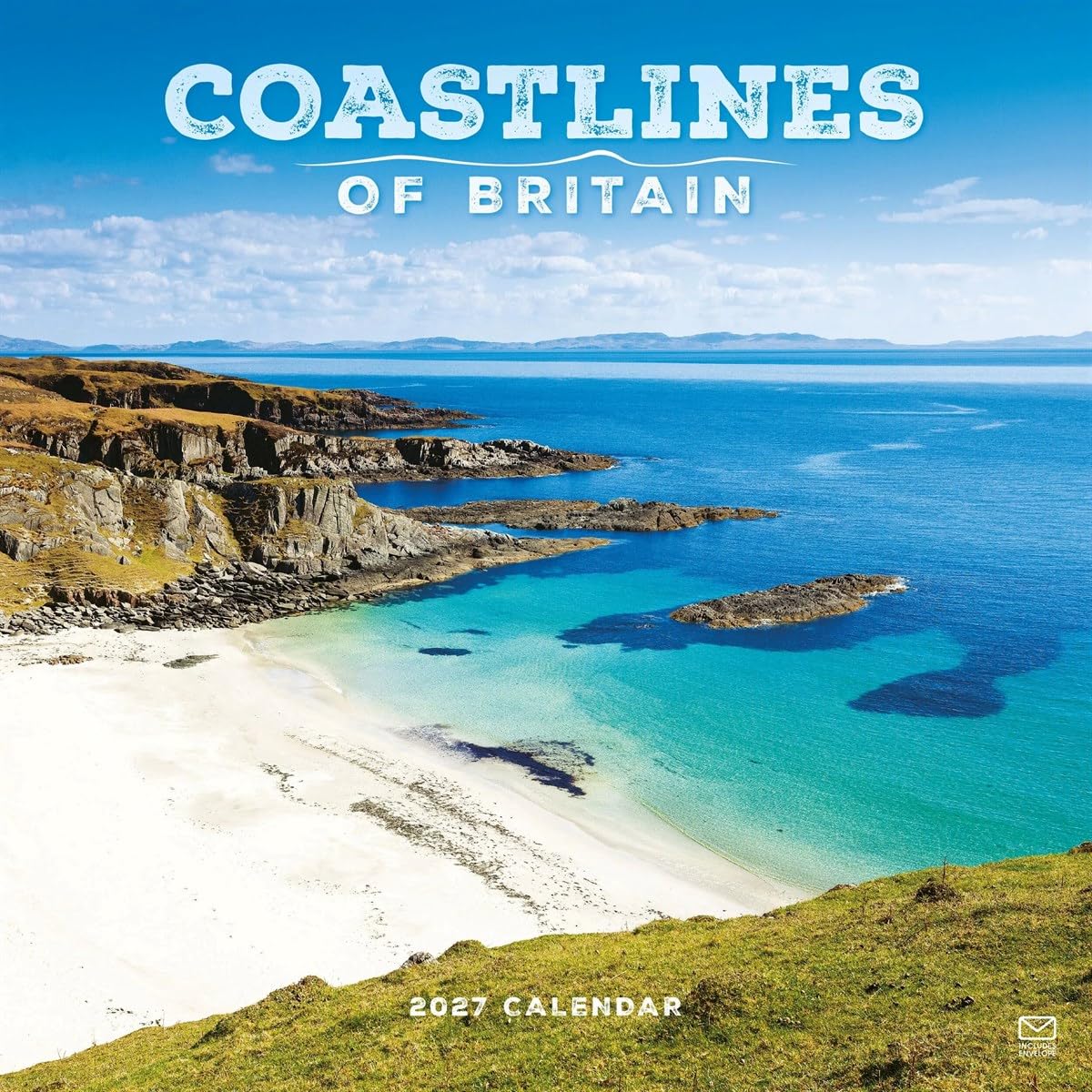 Carousel Worldwide Coastlines of Britain 2027 Square Wall Calendar, 12-Month Calendar, Dramatic Coastal Photography