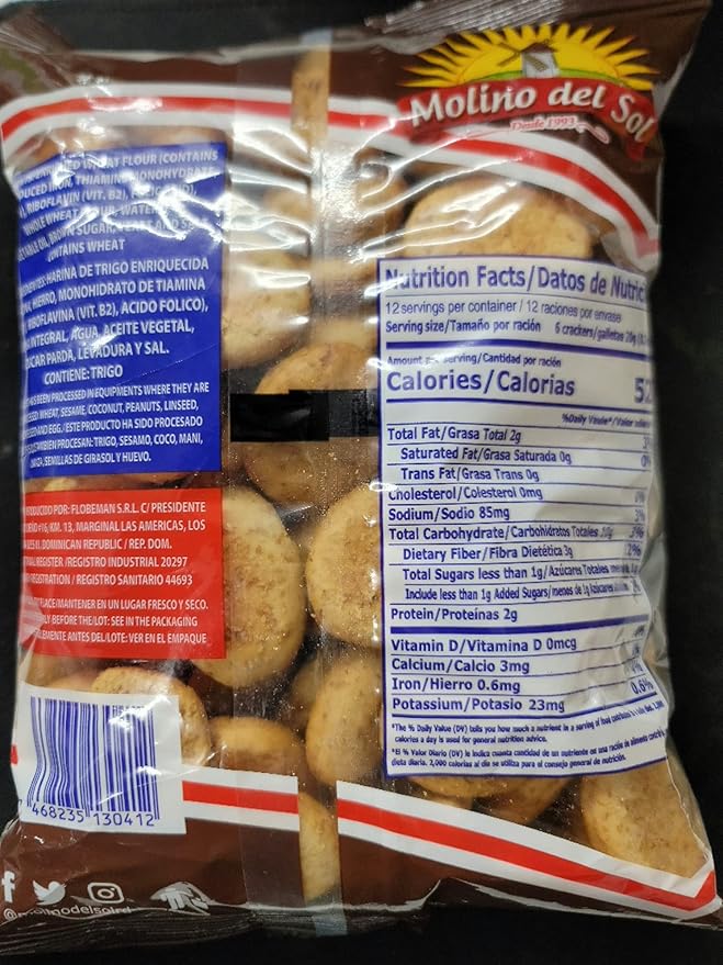 Galletas Integrales Whole Wheat Crackers Molino del Sol 8.47 oz miniatura 2