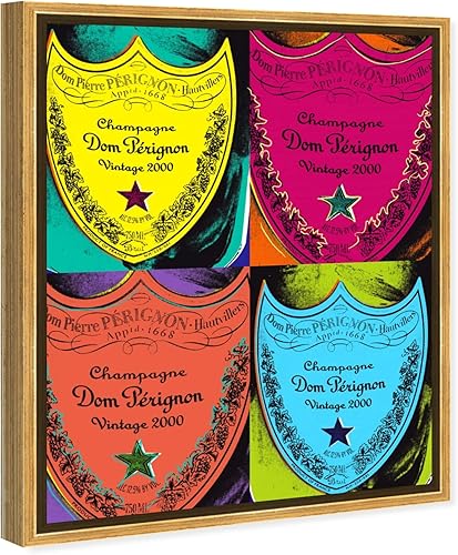 Miniatura 2 de The Oliver Gal Artist Co. Moderno 20.0 x 24.0 pulgadas, Pop Art Champagne, lienzo decorativo para pared, sala de estar Warholesque Dom P, rosa