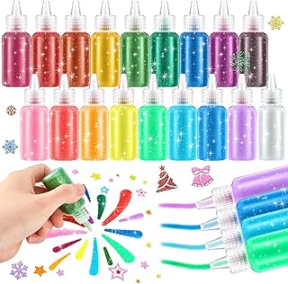 gisgfim Glitter Glue 18 Colors Washable Art Glitter Glue 0.67 Oz Neon Metallic Rainbow Stick Set for School Projects Craft Scrapbooking DIY Art Crafts Decorating Supplies(18 Pack)