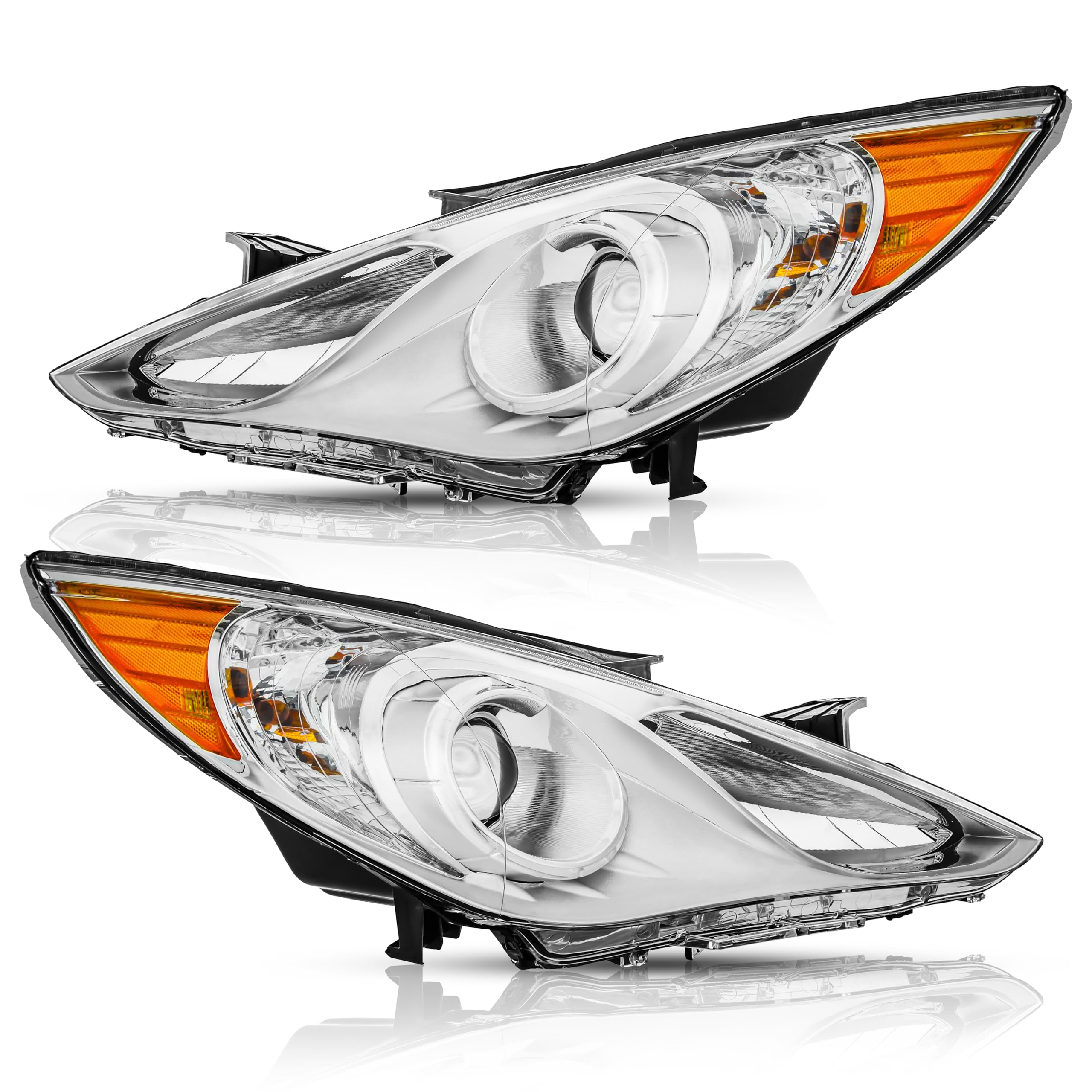 TODO Headlights assembly for Sonata (Excludes Hybrid) 11-14, HeadLamps for HYUNDAI SONATA 2011 2012 2013 2014, Driver and Passenger Side