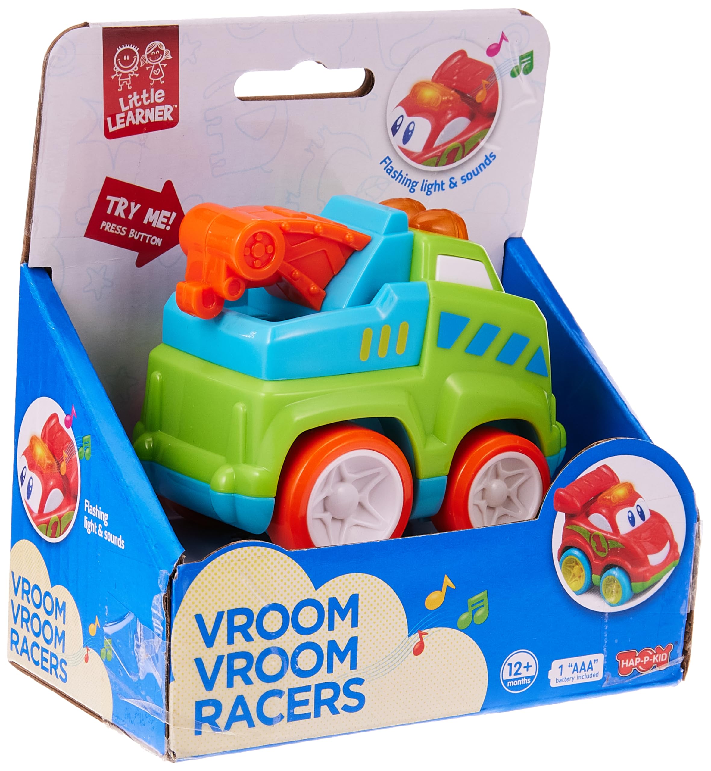 Little Learners Vroom Vroom Construction Racers Car, Multicolor