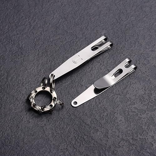 Miniatura 7 de UltraTac Clip de bolsillo de transporte profundo tamaño L, clip de suspensión de bolsillo multiusos para llaves, linternas, cuchillos, acero