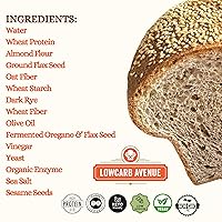 Vista 4 de Dr. B's Pan multigrano 1g de carbohidratos netos y 7g de proteína Bajo en calorías, vegano, sin azúcar Pan fresco, en rebanadas, keto y bajo