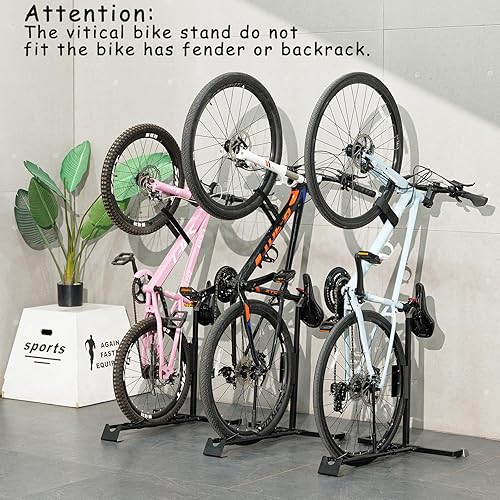 Miniatura 5 de YueTong Soporte de bicicleta resistente, almacenamiento vertical y horizontal, soporte vertical de bicicleta para interiores y garaje, se adapta a