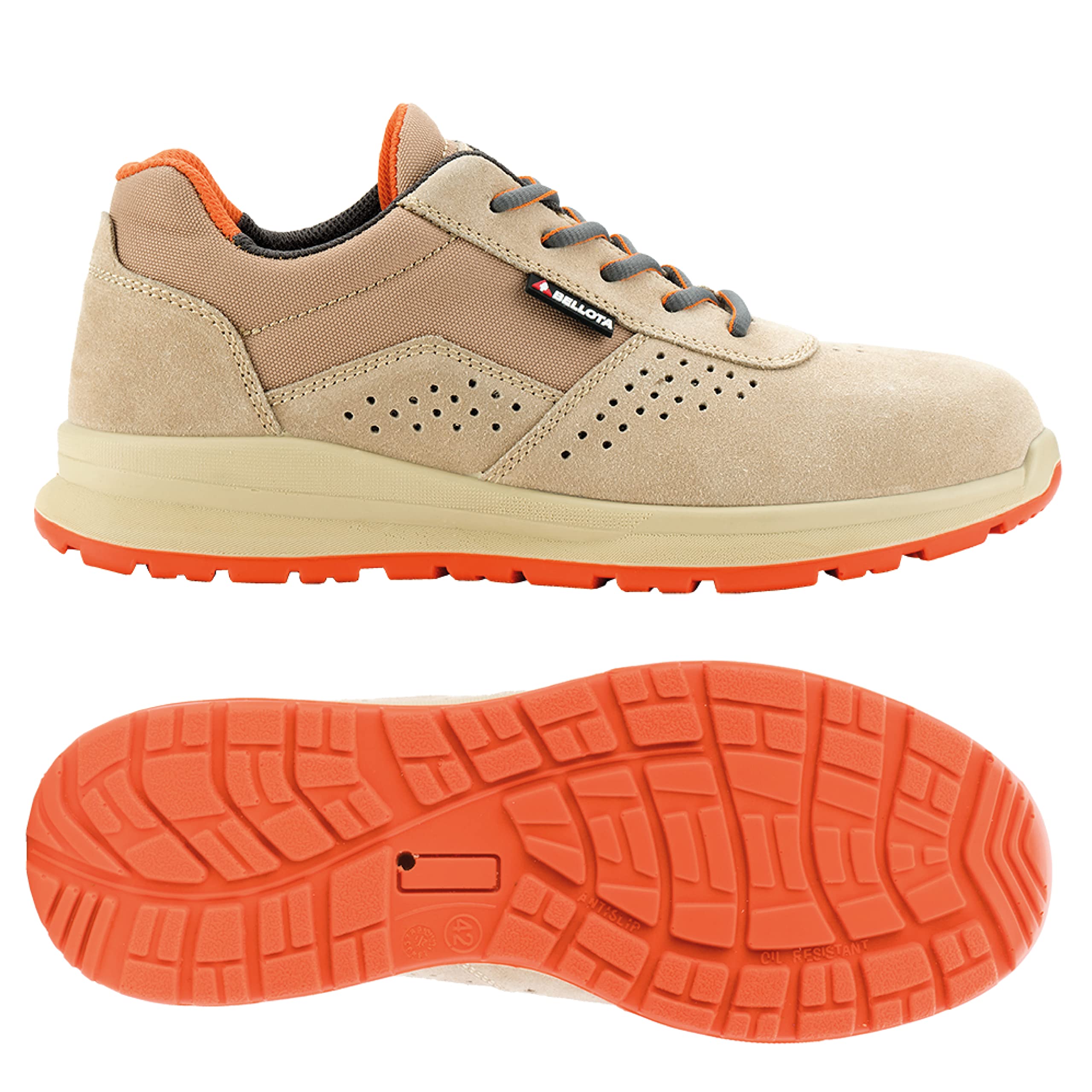 Bellota FTW3050S1P - Zapato de Seguridad Core S1P de Hombre y Mujer de Piel Serraje Transpirable, Ligero y Resistente a Golpes y Rozaduras