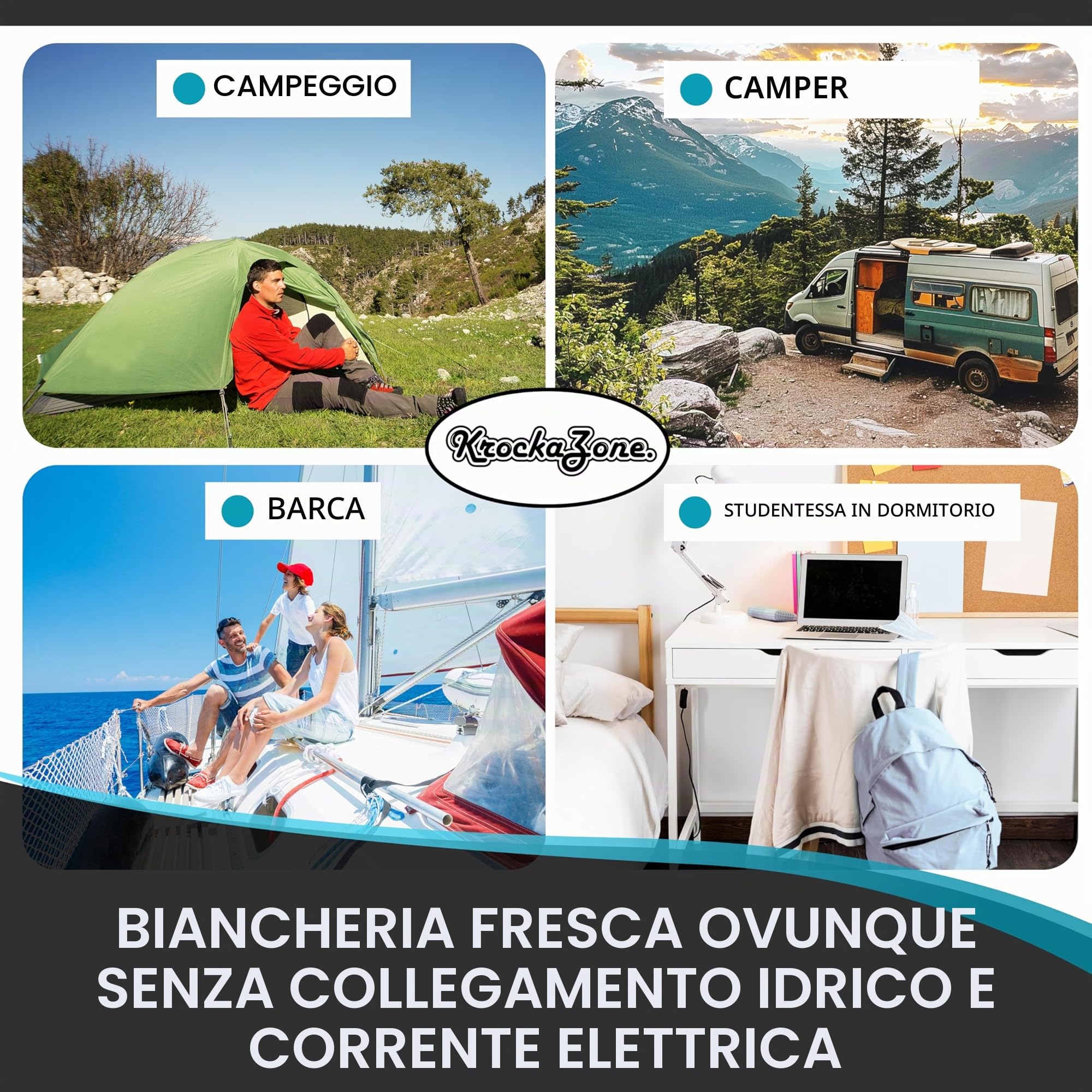 Lavatrice portatile senza corrente – Set pieghevole per lavabo, piccolo e leggero per il lavaggio a mano, lavatrice da viaggio, mini borsa per il lavaggio a mano, per campeggio, viaggi, vacanze