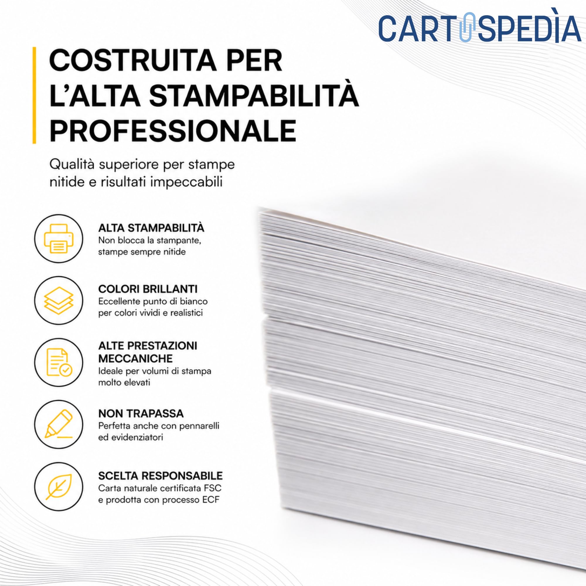 Carta Stampante A5 80 g/m² 500 Fogli Risme - TOTALE 2000 Fogli 14,8 x 21 cm per Farmacia e Ricette Mediche