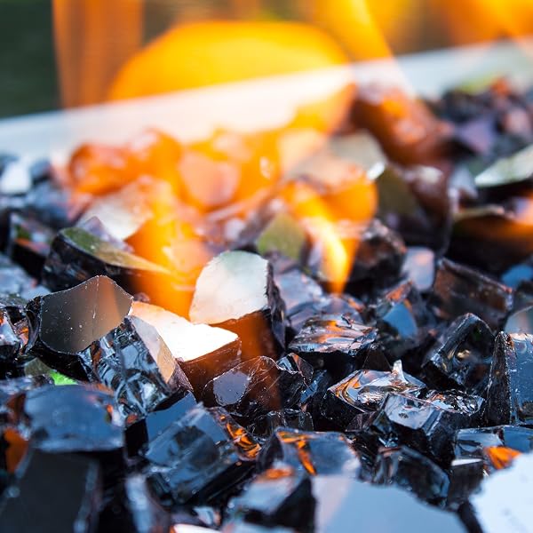 Celestial Fire Glass High Luster, 1/2" Reflective Tempered Fire Glass in Diamond Starlight, 10 Pound Jar - 4