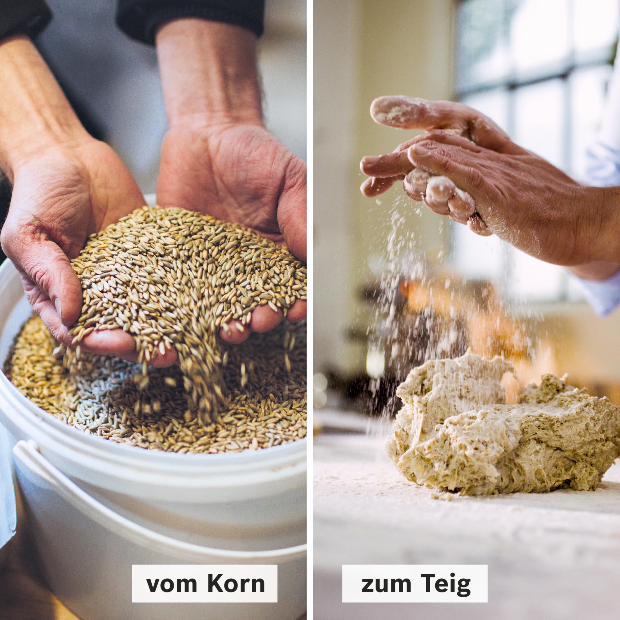 Bosch Getreidemühle MUZ5GM1, Zubehör passend für Küchenmaschine Serie 4, Serie 2, stufenlos, für alle Getreidesorten (außer Mais), auch für Ölsaaten, weiß