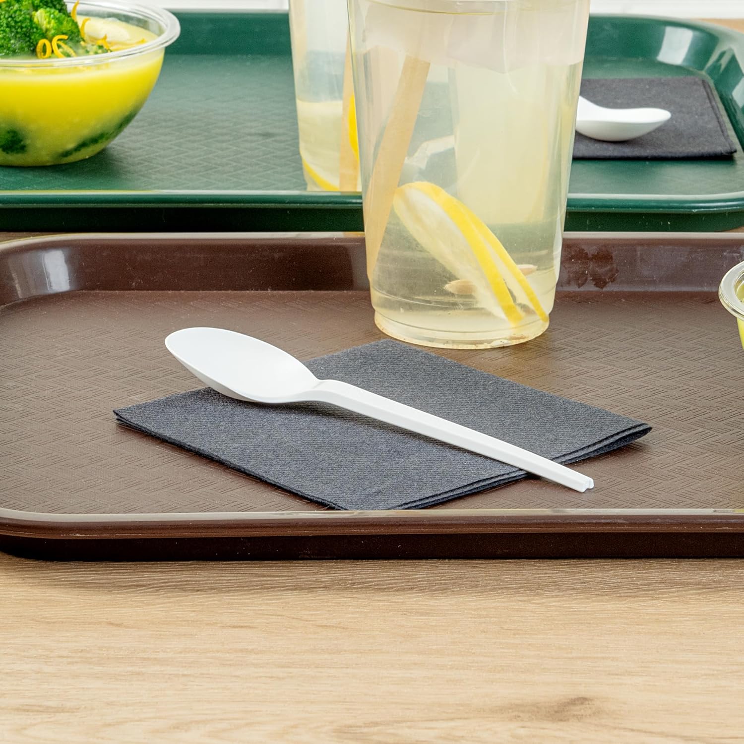 6.5 Inch Compostable Spoons, 250 Heavy-Duty Spoons - Sustainable Build, Sturdy, Long Handle, White CPLA Plastic Disposable Cutlery, BPI-Certified, Hot And Cold Foods - Restaurantware