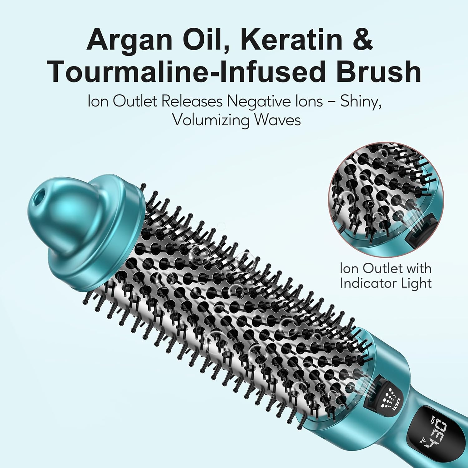 Farery Thermal Brush Extra Long Barrel with Cool Air, 1.5 Inch Heated Round Curling Brush for Big Bouncy Curls, Ceramic Curling Wand for Medium & Long Hair, 9 Adjustable Temps, Dual Voltage - Image 4