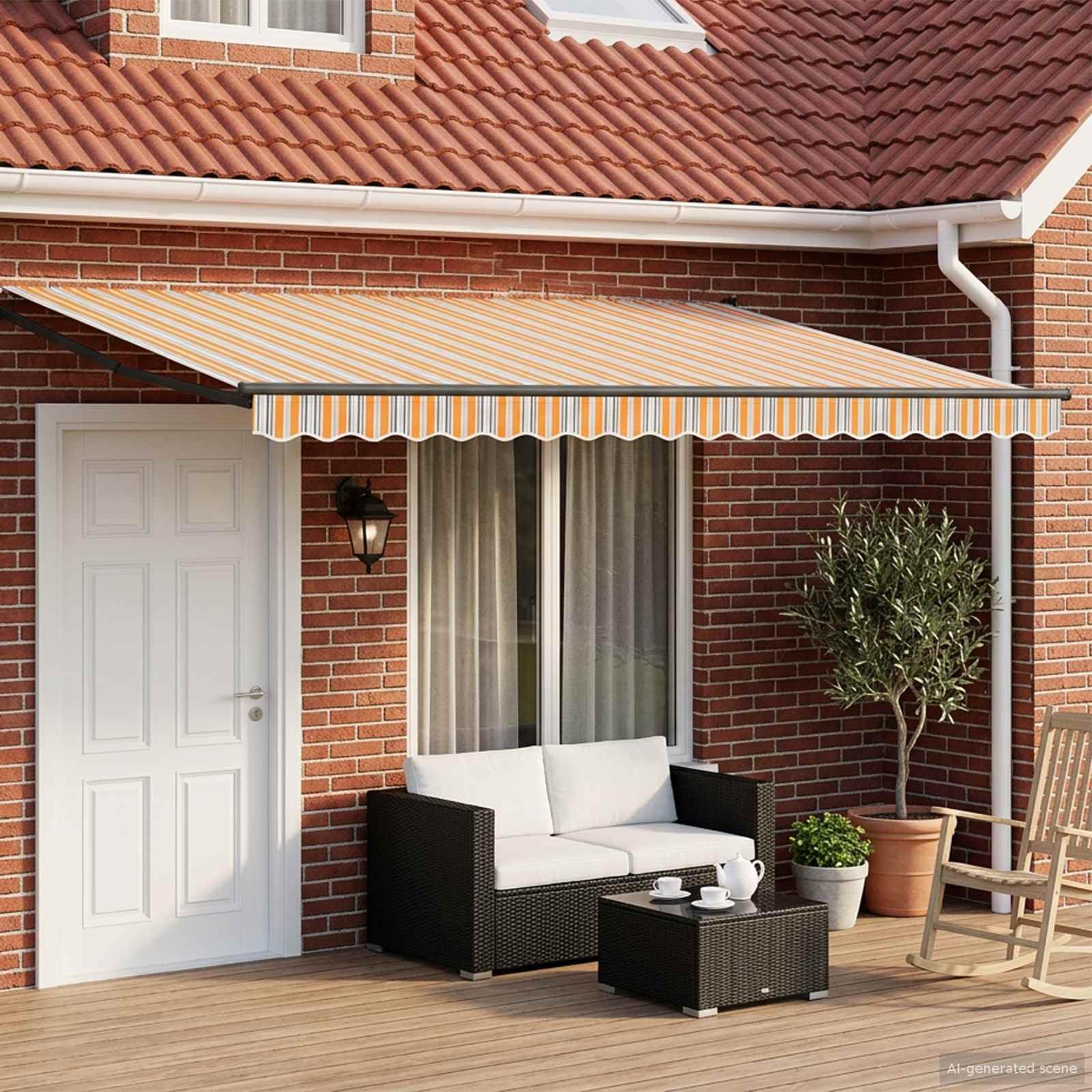 vidaXL Markiza ręczna z LEDami 5 x 3 m 100% Poliester i Aluminium