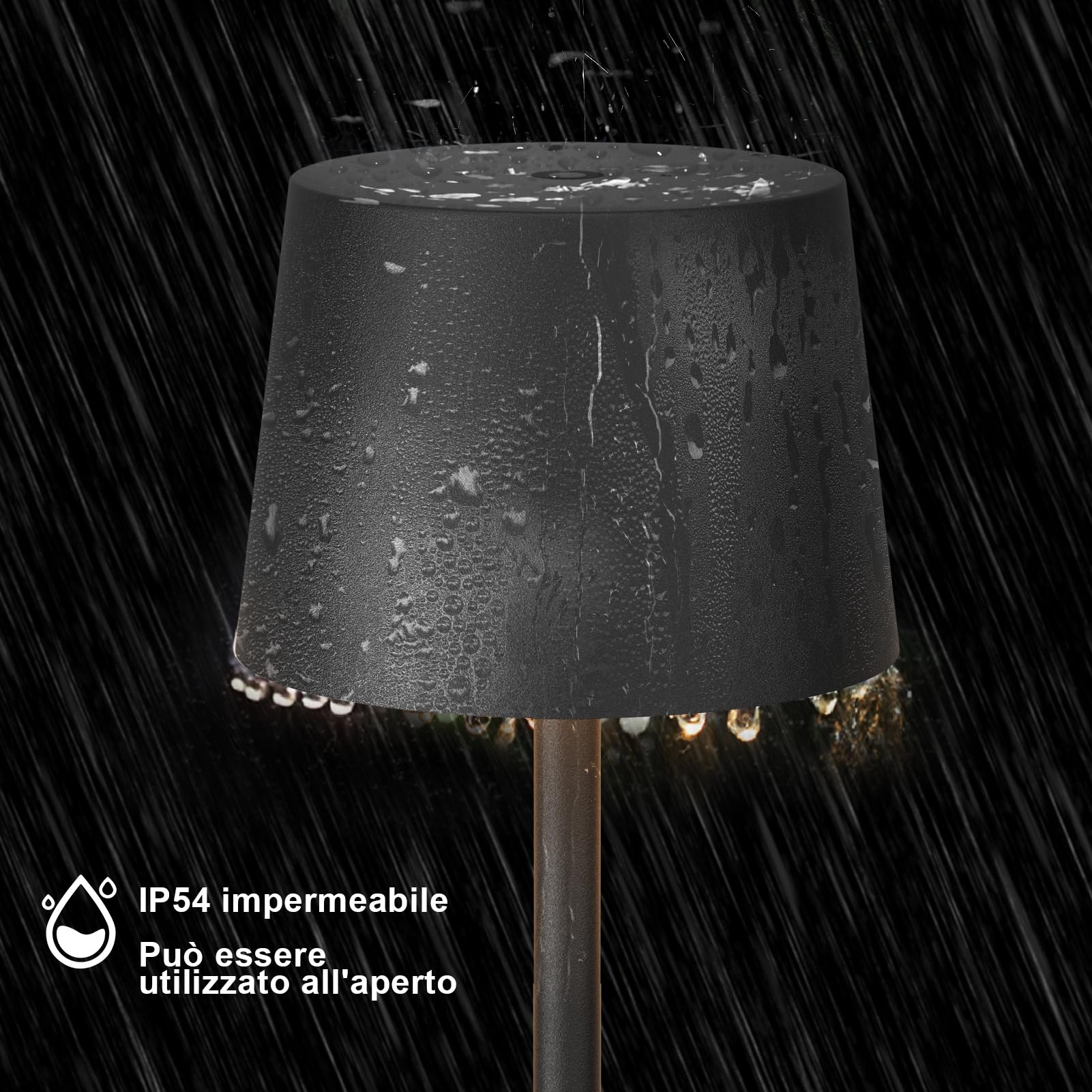 K-Bright Lampada da Terra 3000K LED, Alimentata a Batteria Ricaricabile da 4W, IP54 Impermeabile Senza Fili per Esterni Dimmerabile (Antracite)