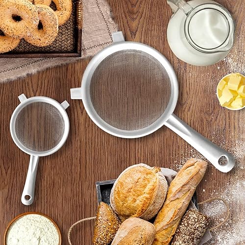 Miniatura 3 de Juego de 3 coladores de kéfir de malla fina de nailon de plástico con asa, colador de malla fina para yogur, hornear, cocina, kéfir, té, jugo, pasta