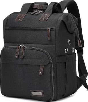 Knitting Bag Backpack Yarn Storage Organizer Travel Bag with USB Charging Port, Tote Bag Holder for Knitting Needles, Crochet Hooks, Accessories - Black