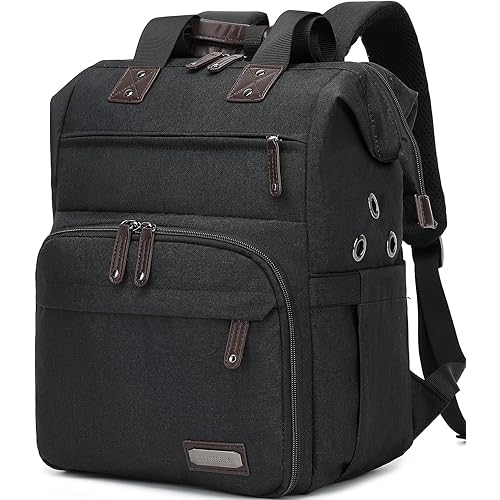 Knitting Bag Backpack Yarn Storage Organizer Travel Bag with USB Charging Port, Tote Bag Holder for Knitting Needles, Crochet Hooks, Accessories - Black