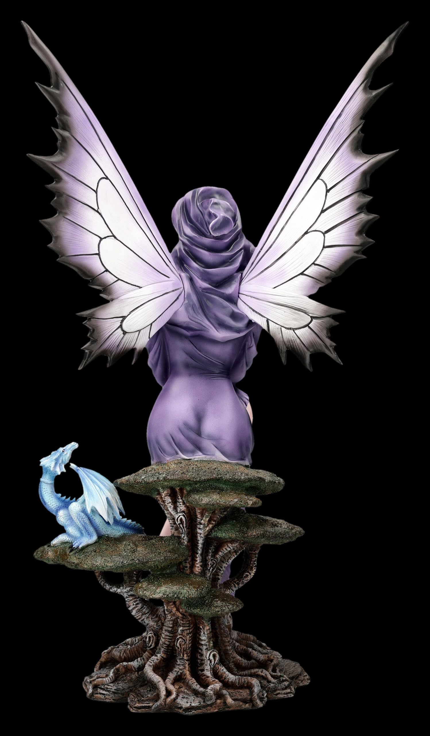 Figuren Shop GmbH Figura de elfo Neriel, guardiana de la luz de la luna, decoración de fantasía pintada a mano (54 cm), colección Tales of Aurelion, idea de regalo para los fanáticos de la luna y del