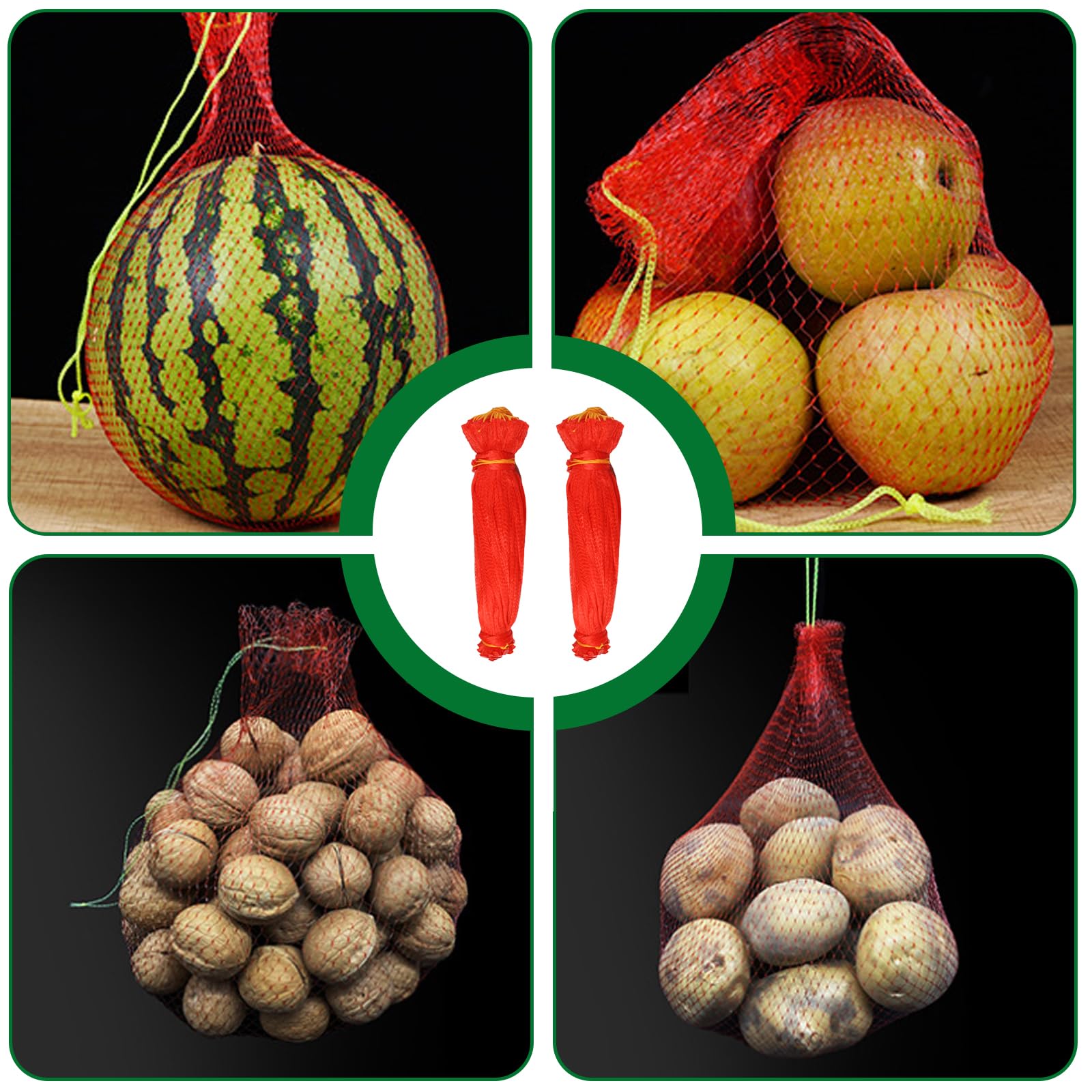 Lot de 100 hamacs melons pour treillis, sacs de support de pastèque de 45 cm, avec cordon de serrage, filets de melon robustes, réutilisables, pour treillis, culture de jardin vertical, Honeydew