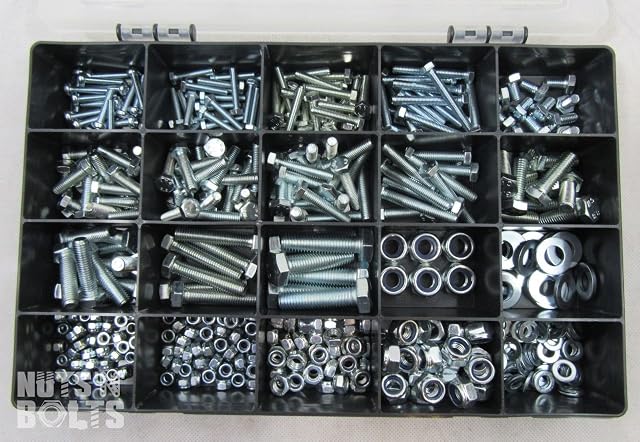 Grade 8.8 Assorted Box kit M4,M5 M6 M8 M10 Nuts and Bolts Setscrews BZP NYLOC