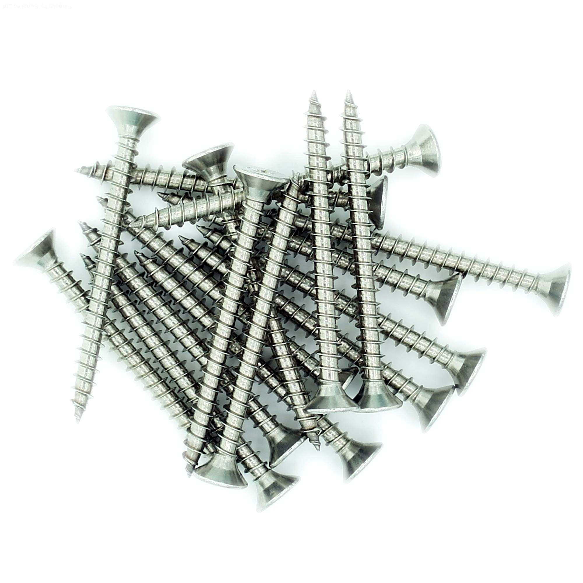 Singularity Supplies No.10 X 1.6 (5Mm X 40Mm) Pozi Countersunk Chipboard Screw - Stainless Steel (A2) (Pack Of 20)