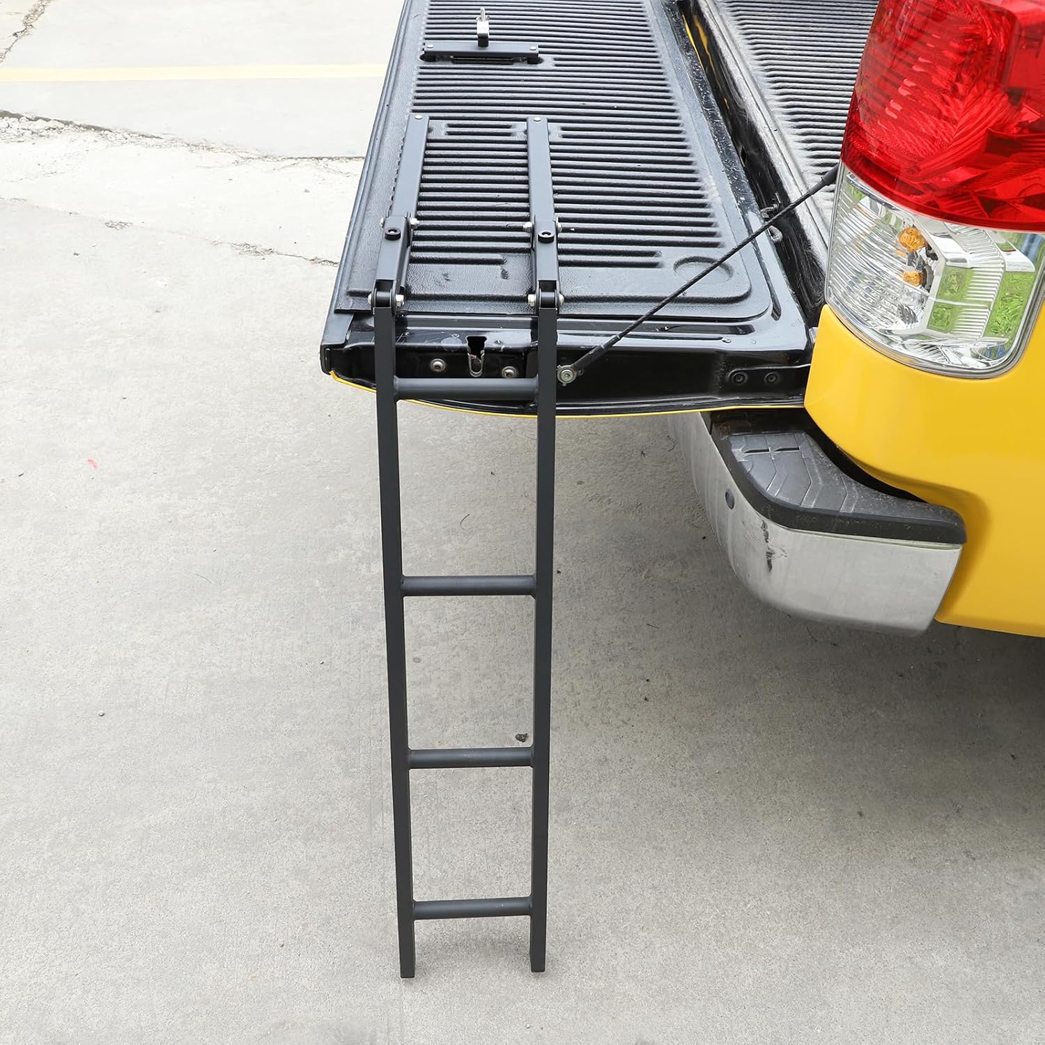 Foldable Tailgate Ladder Rack Compatible with Toyota Tundra, Pickup Truck Tailgate Ladder Aluminum Step Grip Plates Accessories (2007-2021)