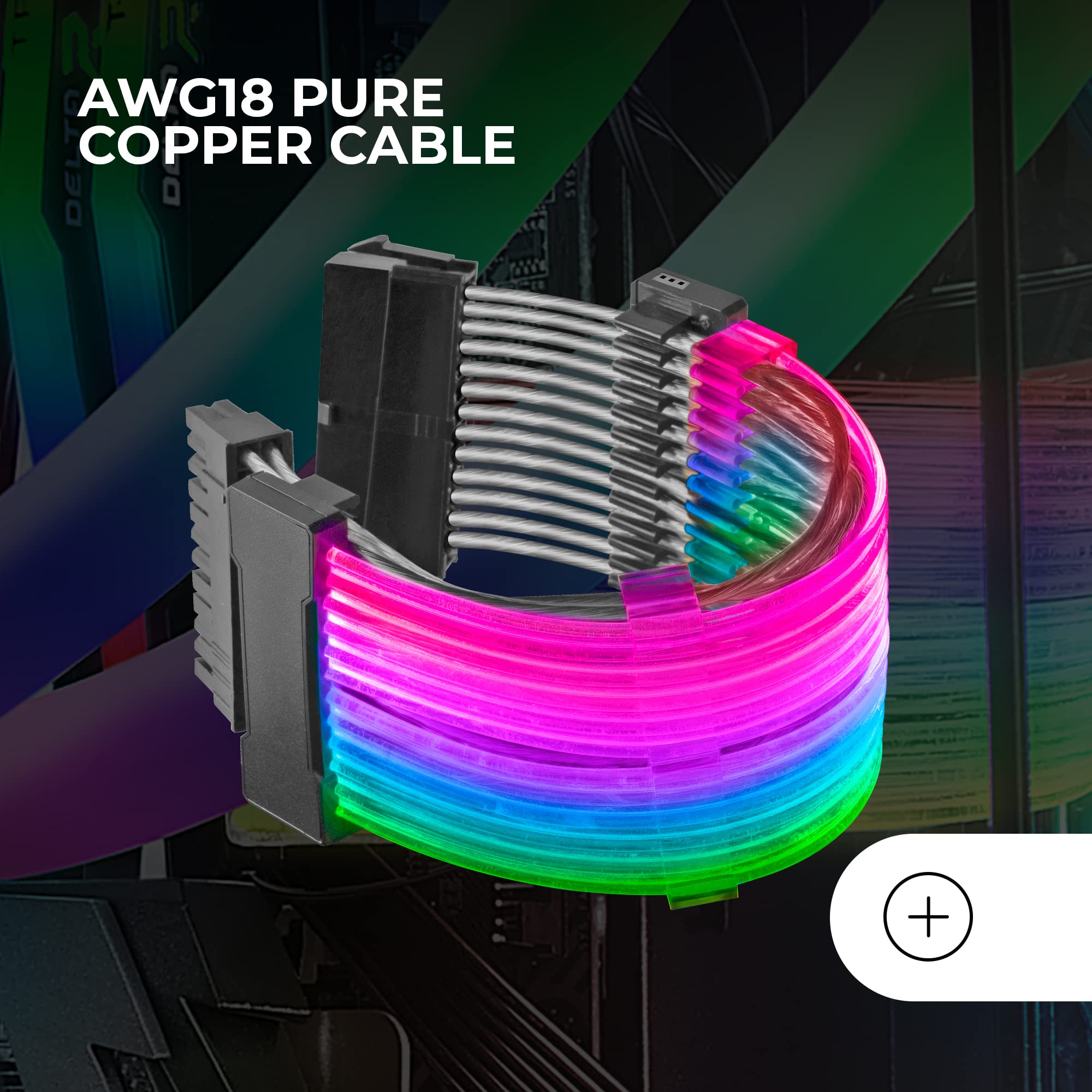 Cavo Estensore ARGB Mars Gaming MCA-24 Per Scheda Madre ATX - 24 Pin, LED Programmabili