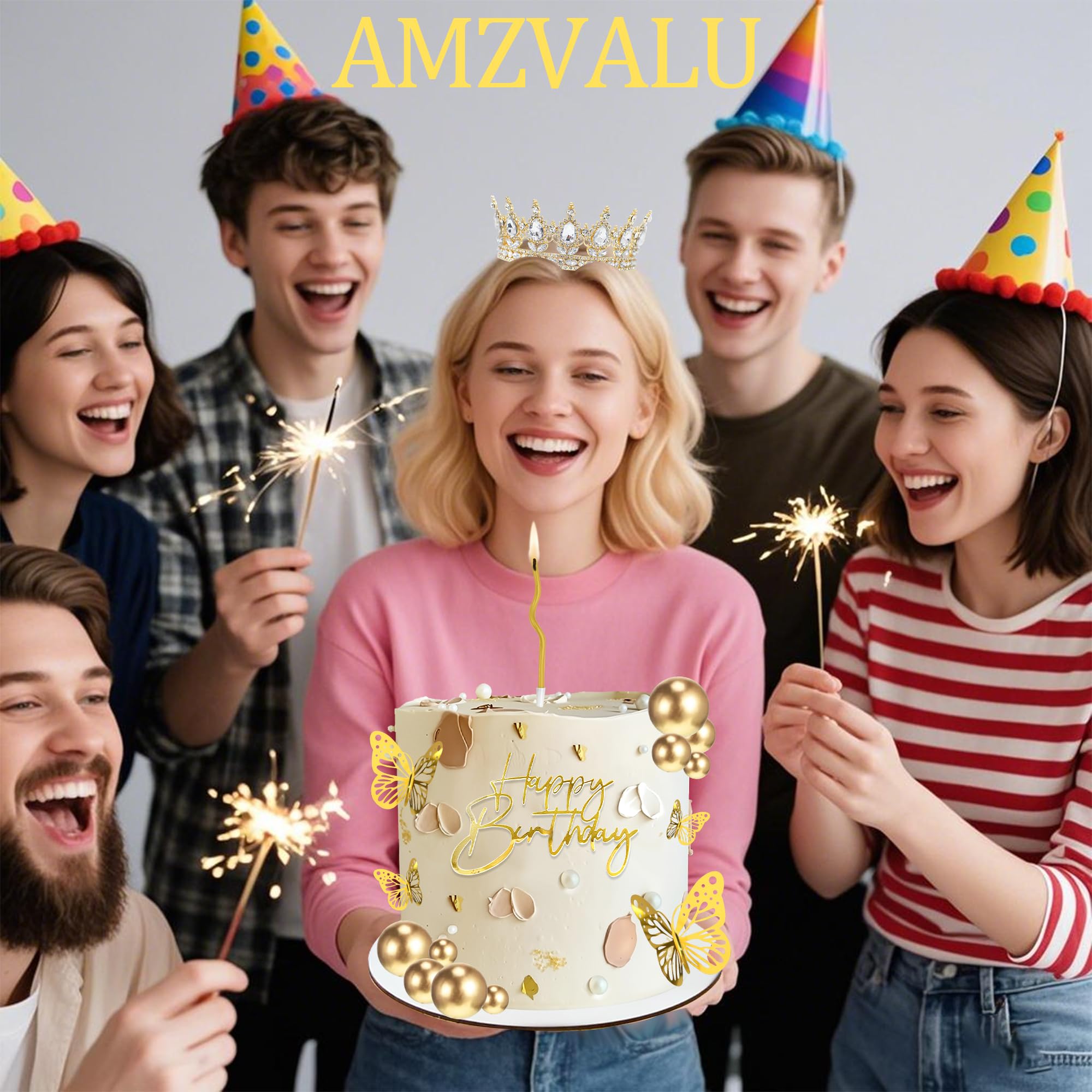 Gold Crown Birthday Cake Decorations - FREE SHIPPING -7