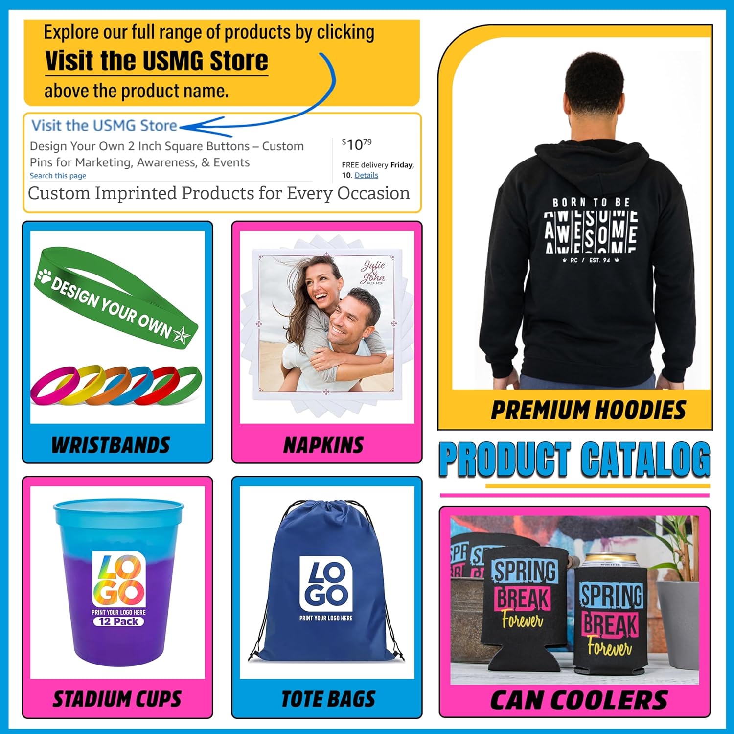 Personalized Drink Napkins - Custom Full-Color Printing for Parties, Weddings, and Events