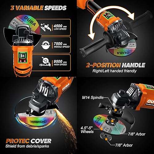 Miniatura 2 de Herramientas eléctricas inalámbricas de amoladora angular, compatibles con herramienta de esmerilado de batería Dewalt 20V Max, motor sin escobillas
