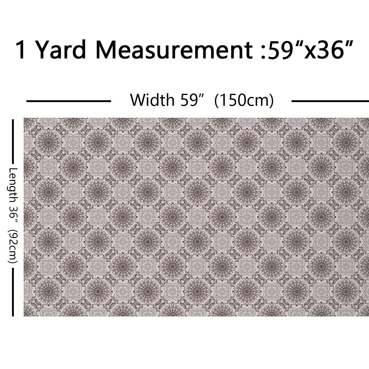 Tela bohemia con mandala para sillas, estilo vintage, tela geométrica floral al aire libre por The Yard, tela de estilo bohemio retro para proyectos de bricolaje en el hogar, 10 yardas, (920 x 150 cm