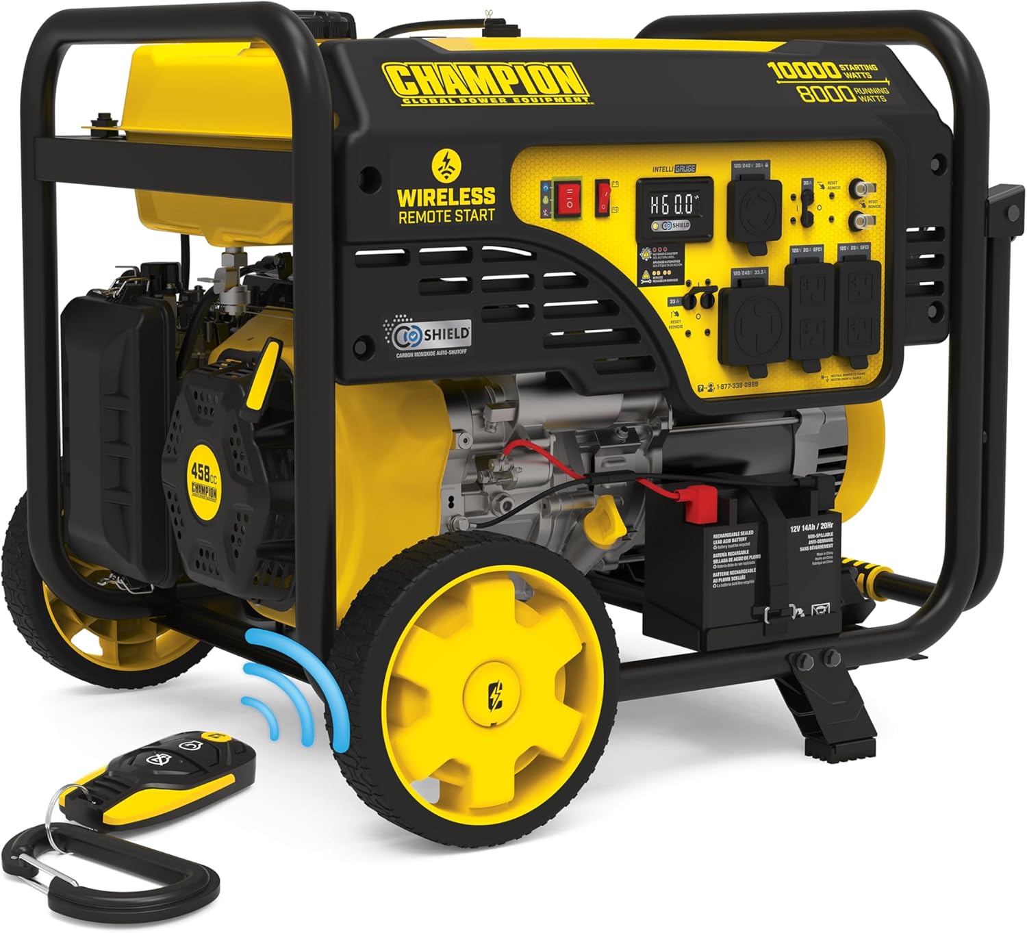 Champion Power Equipment 10,000-Watt Wireless Remote Start Home Backup Portable Generator with CO Shield