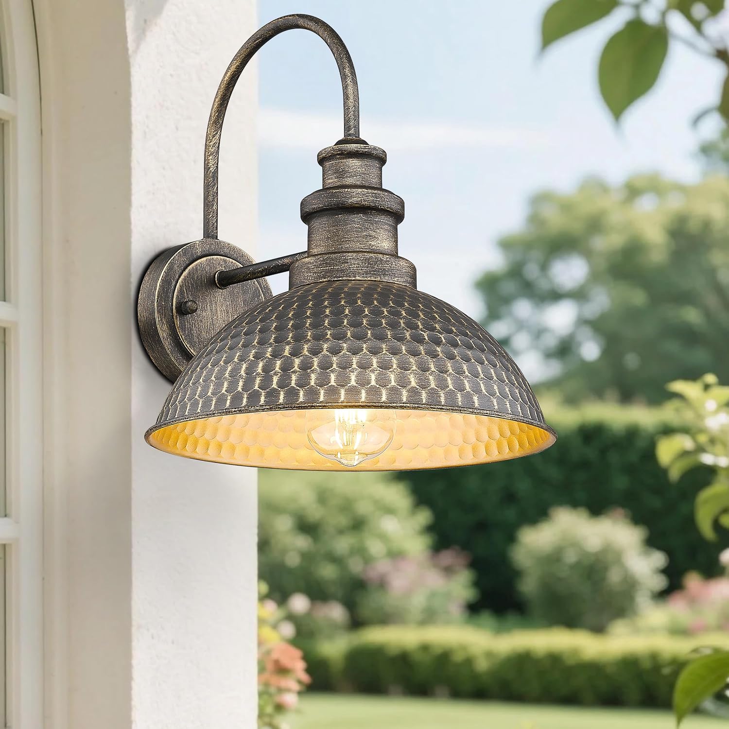 Casia Farmhouse Barn Lights, Rustic Outside Wall Sconce, Exterior Outdoor Mounted Lighting Fixture, Vintage Wall Light, Porch Lamp for Front Door,Porch,Patio,Garge (Vintage Bronze, 1 Pack)