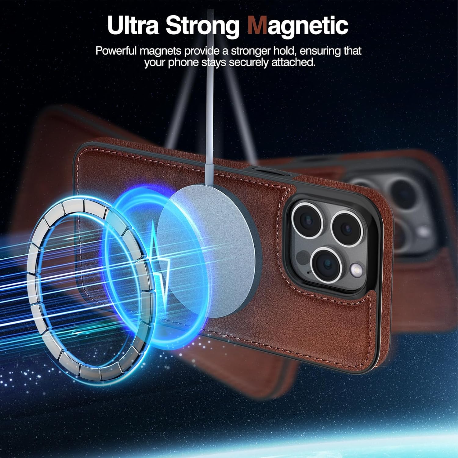 LOHASIC for iPhone 15 Pro Max Case Wallet Magsafe – Detachable Magnetic Leather Case with 4 Card Slots 2 Cash Pockets, iPhone 15 Pro Max Cover with Card Holder for Men & Women, Brown