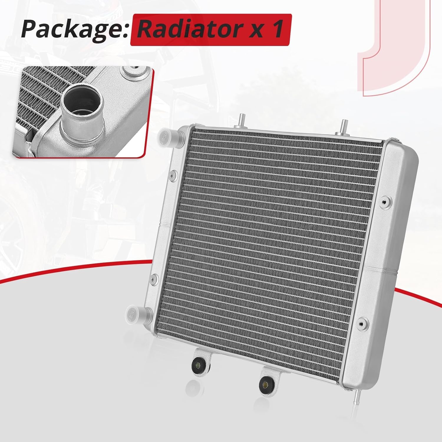 JAVIK Engine Radiator Aluminum Radiator Compatible with Polaris 2008-2022 RZR 800 RZR 570 2014-2016 Sportsman ACE 325 570 900 OEM# 1240444 1240319 1241480
