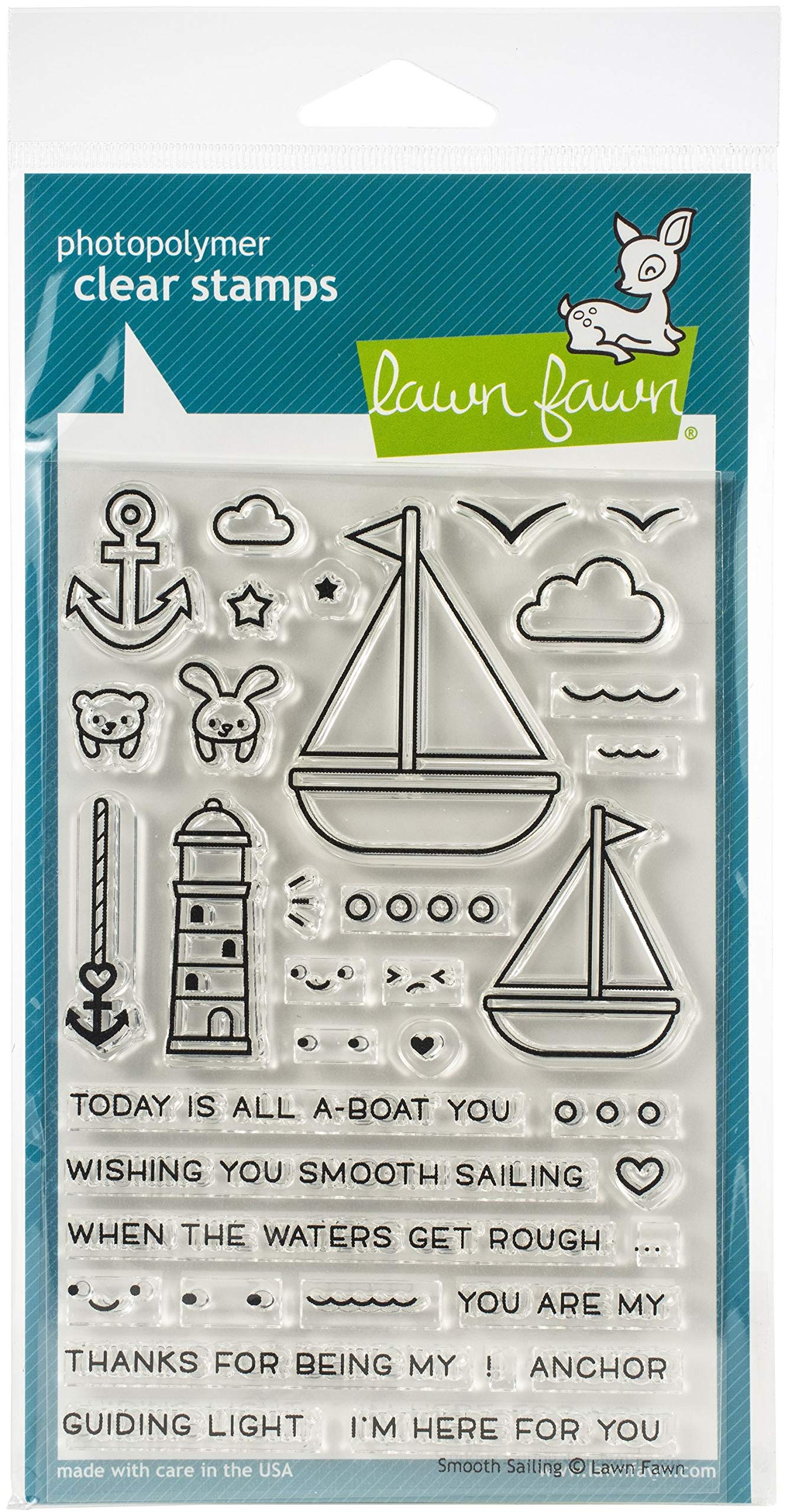 Lawn Fawn Clear Stamps 4'X6'-Smooth Sailing, Blue, c1