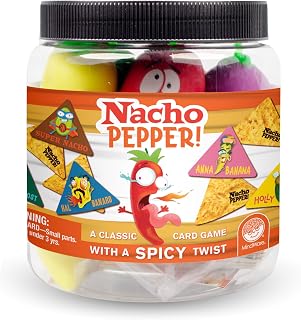 MindWare Nacho Pepper! Fast-Paced Match and Grab Card Game | A fast, replayable card game. Includes 5 Squishy peppers. Ages 6+.
