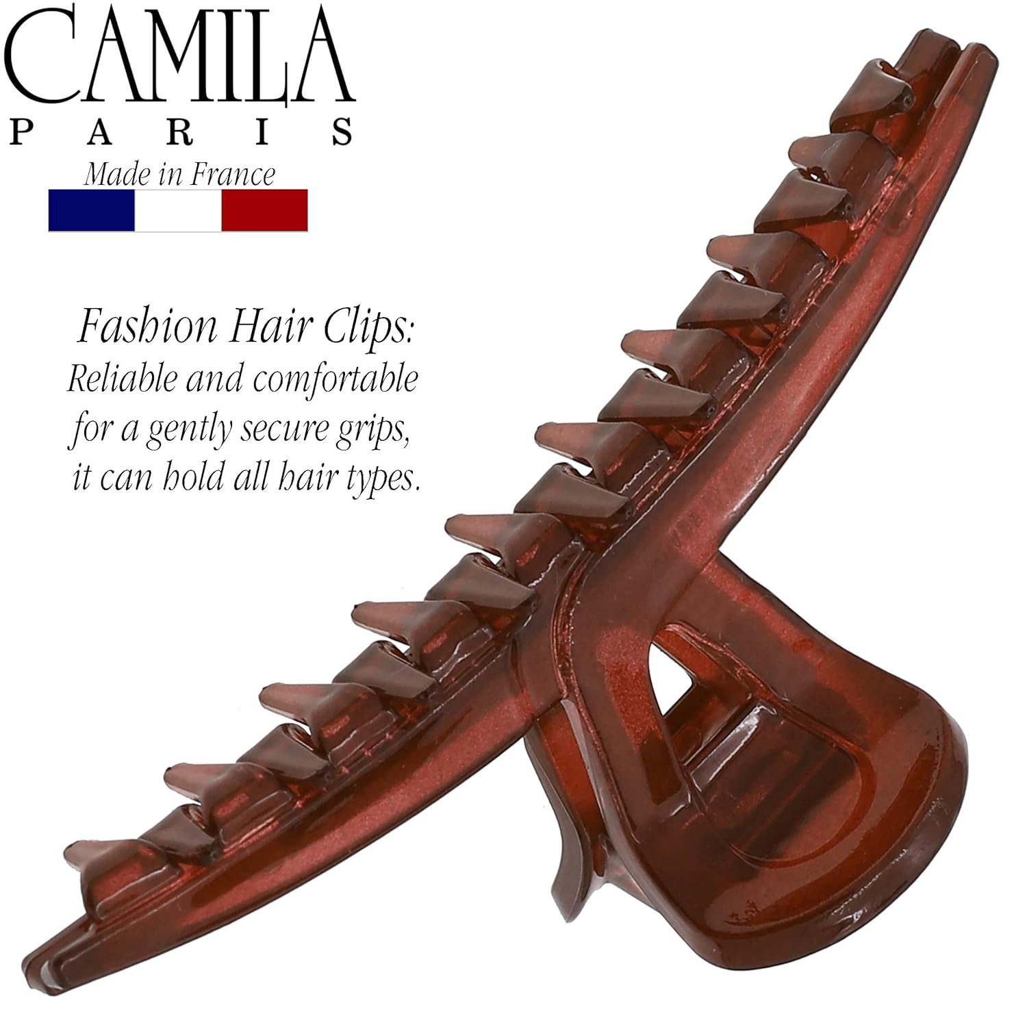 Camila Paris CP3228 French Hair Clip for Women, Narrow, Strong Hold Grip Double Teeth Girls Hair Claw Clips Jaw, Fashion Durable Styling Hair Accessories for Women, Made in France - Image 2