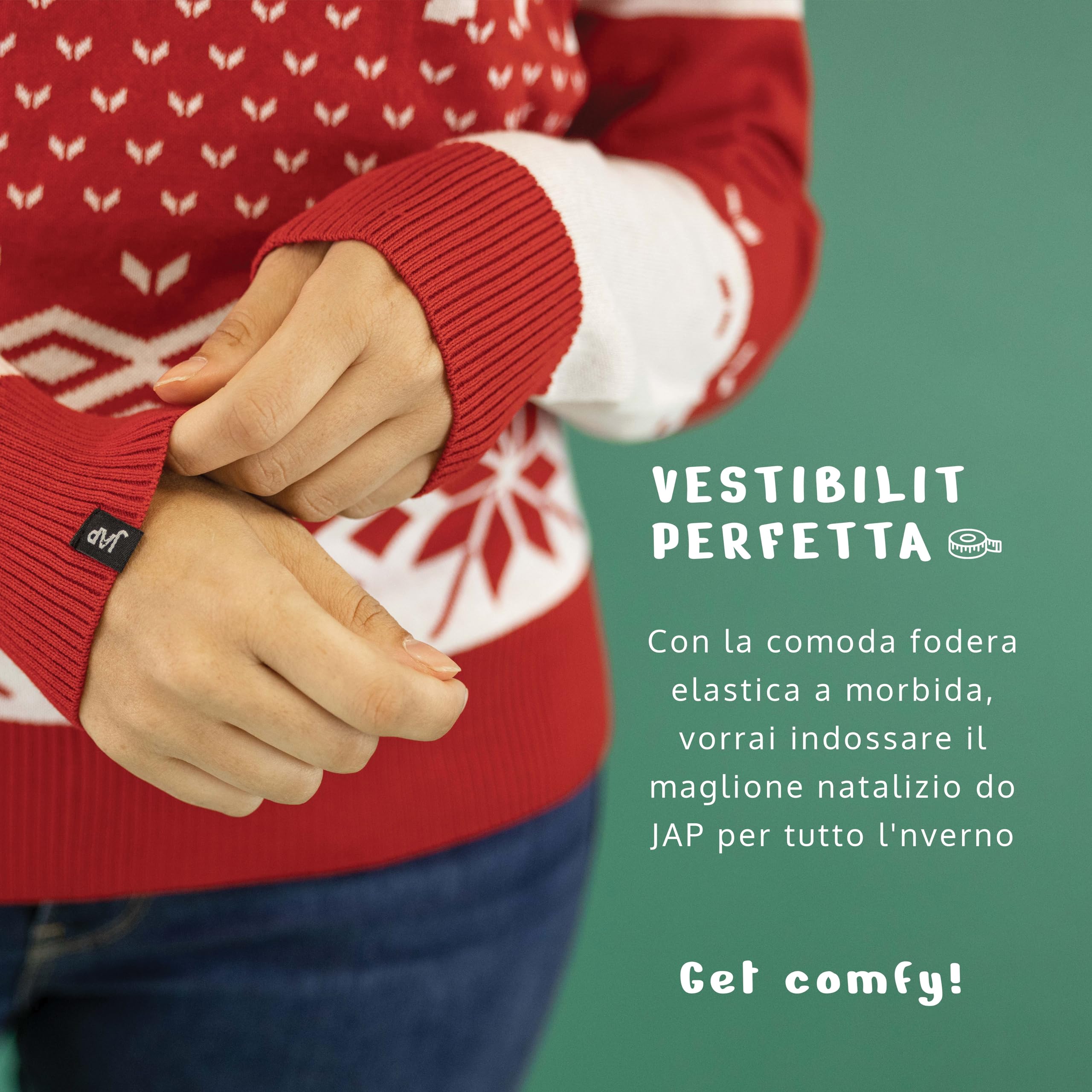 JAP Christmas, Maglione Natalizio Donna Uomo, Maglioni Natale, Maglioni Natalizi Famiglia, Classici
