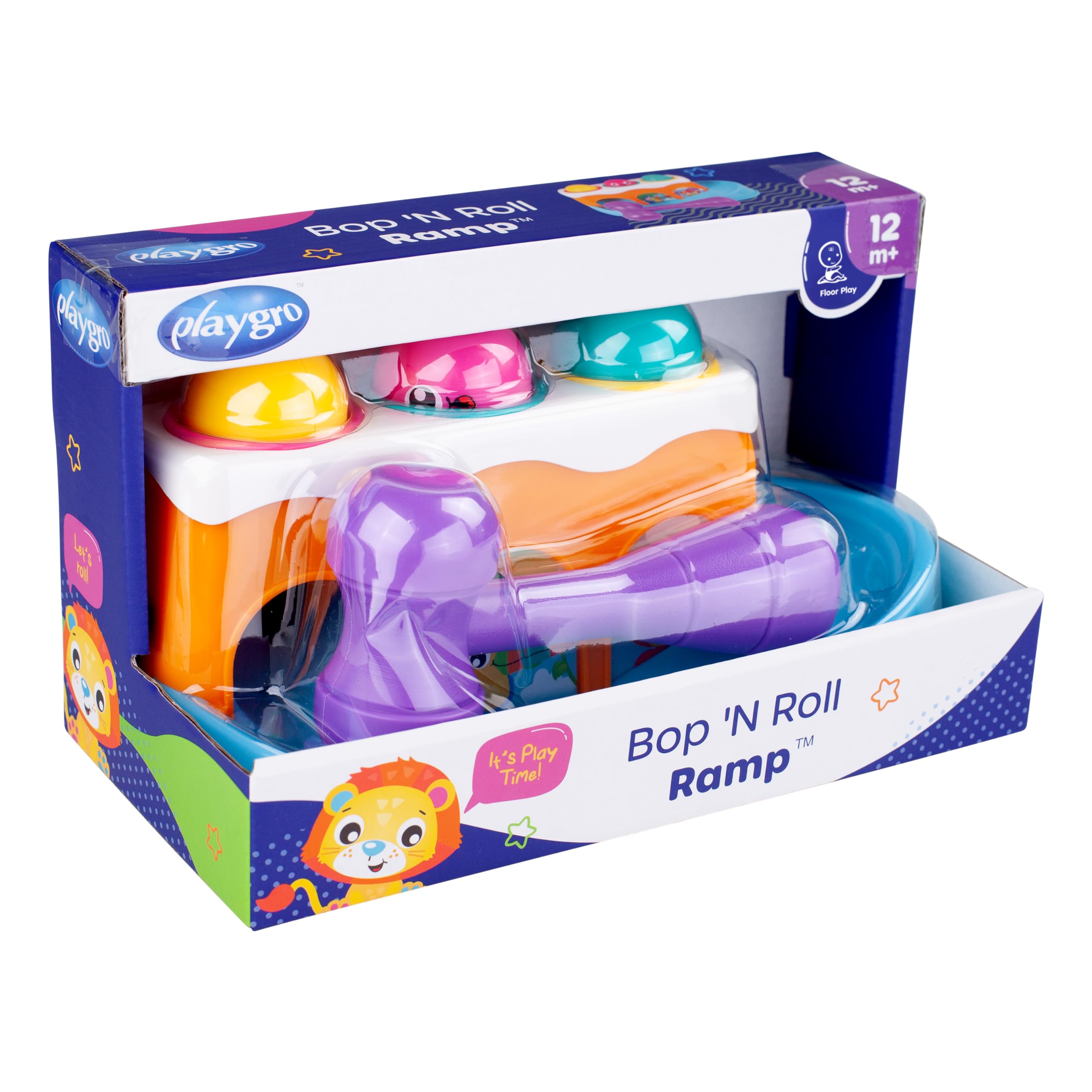 Playgro Bop 'N Roll Ramp, Banc à marteler, Jouet éducatif, Cadeau 12 Mois+