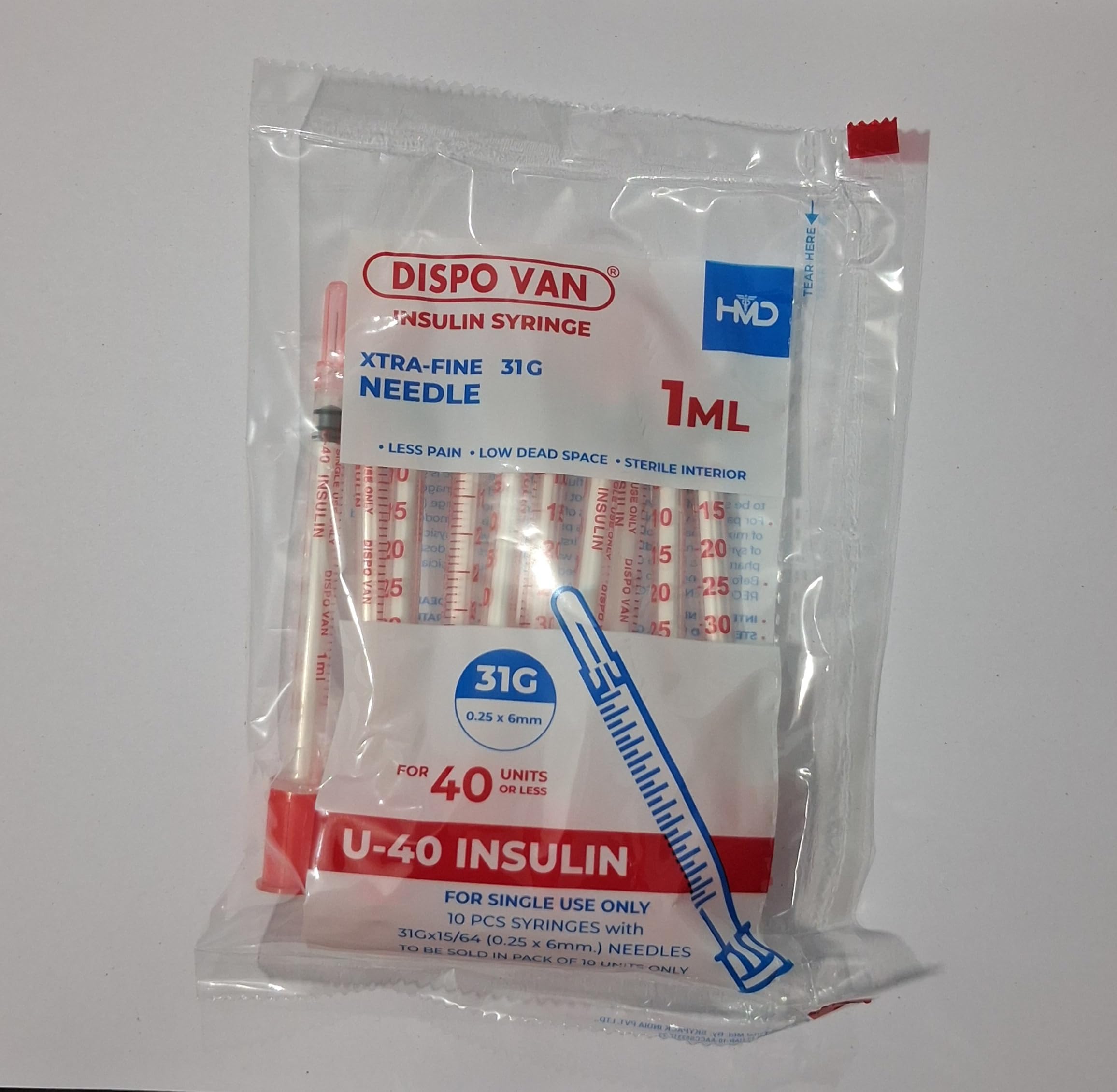 Dispovan 1ml U-40 insulin syringe (3 pack= 30 units)-picture-37