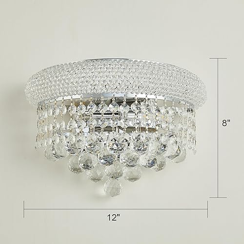 Miniatura 2 de Homeooze Aplique de pared de cristal imperio de 2 luces para sala de estar, comedor, baño, espejo de tocador, pasillo, dormitorio, armario, escalera