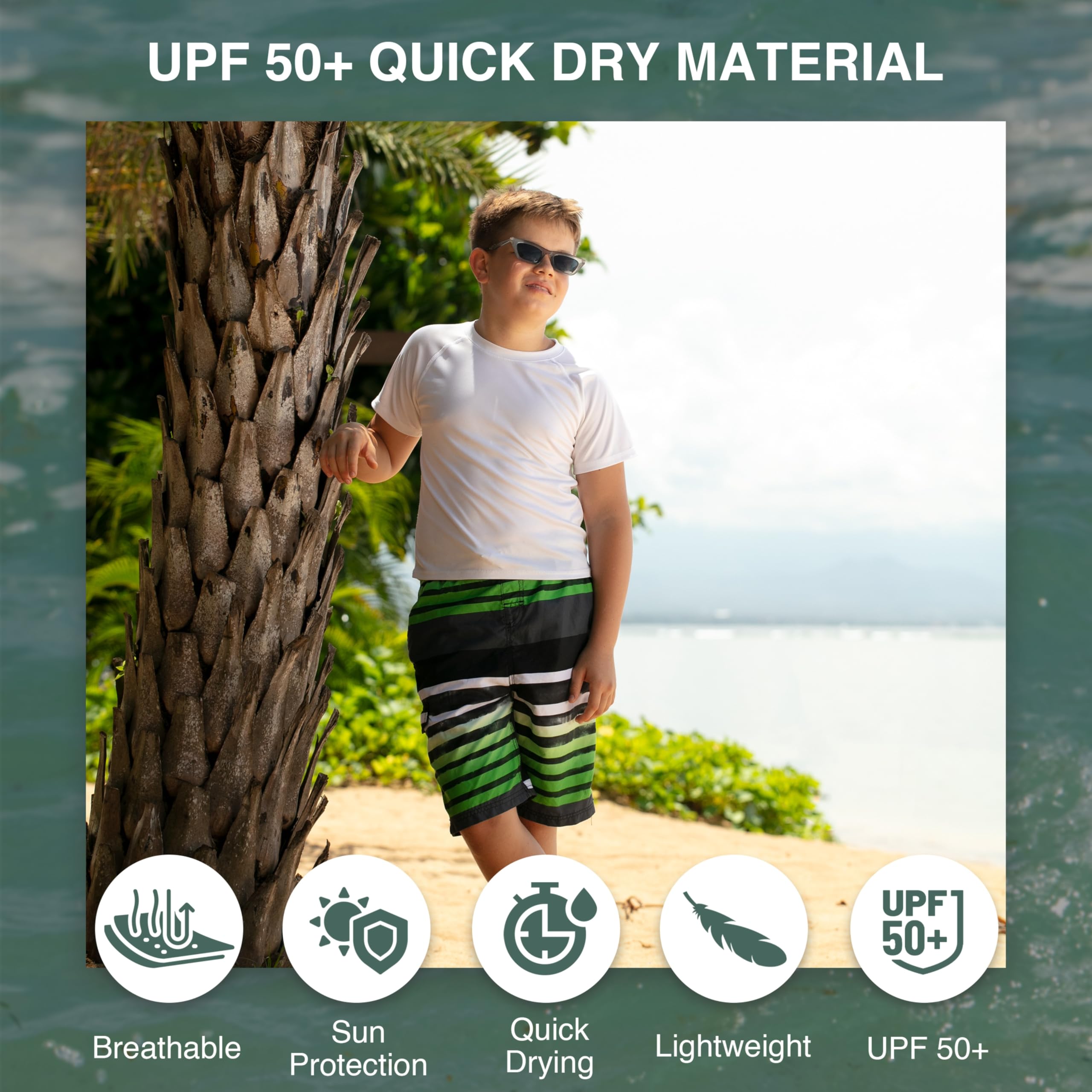 Kanu Surf Reflection Badehose für Jungen, schnelltrocknend, LSF 50+