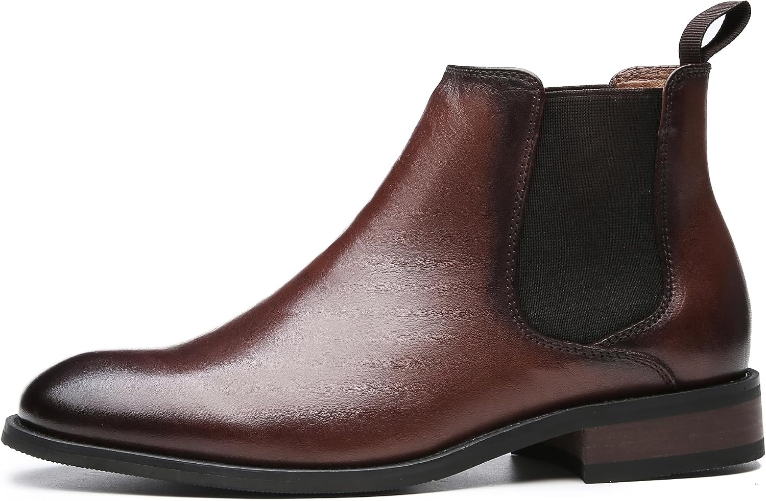 Santimon Chelsea Boots Men Casual Dress Leather Plain Toe Chelsea Boots Classic Fashion Tuxedo Ankle Dress Boots for Men