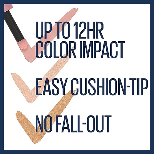 Miniatura 7 de Maybelline Color Strike - Lápiz de sombra de ojos, acabado de crema a polvo, pigmentos de cobertura completa, resistente a las arrugas y a las