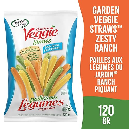 Sensible Portions Veggie Straws, Zesty Ranch, 120g/4.2 oz. (Importado de Canadá)