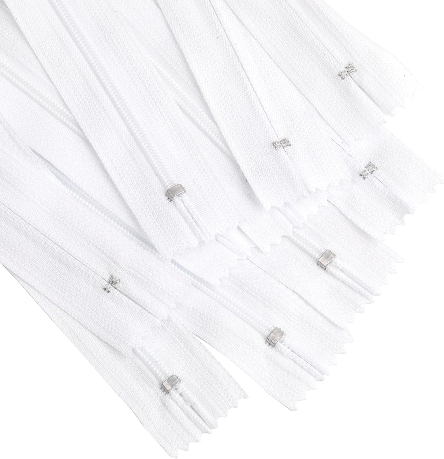 YAKA 60pcs 20 Inch White Nylon Coil Zippers Sewing Zippers Bulk for Tailor Sewing Bags Garment Crafts DIY Accessories