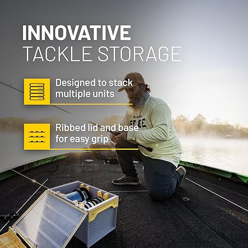 Miniatura 169 de Plano Edge 3700 - Caja de almacenamiento vertical de cebo y cebo espía, gris y amarillo, soporta hasta 52 cebos verticales, caja organizadora